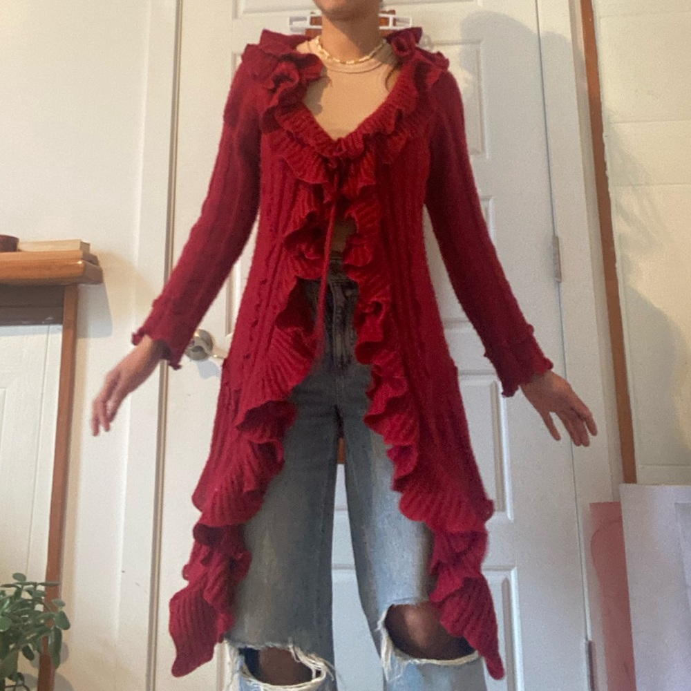 Y2K ruffle sweater